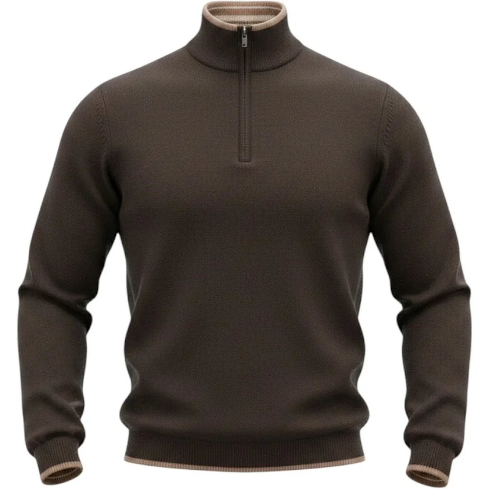 Patagonia Mens 100% Cashmere Quarter Zip Pullover Sweater Brown Small 50570